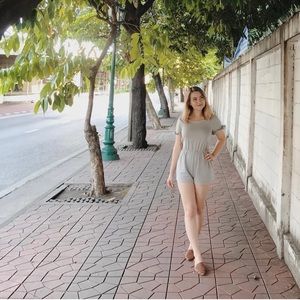 Everly Short Grey Romper